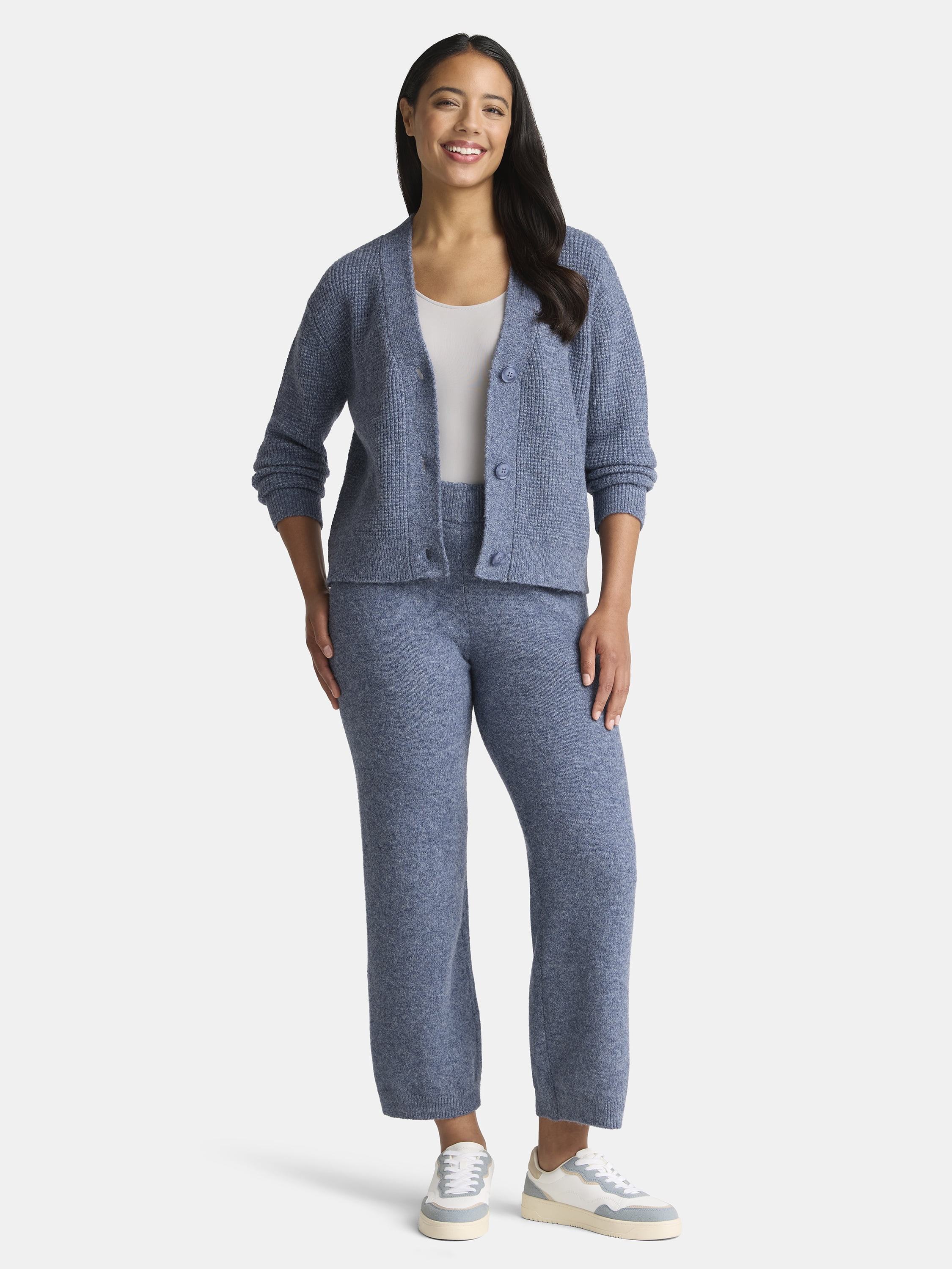 Time and Tru Women's and Women's Plus Cardigan and Pants Sweater Set, 2-Piece, Sizes XS-4X | Walmart (US)