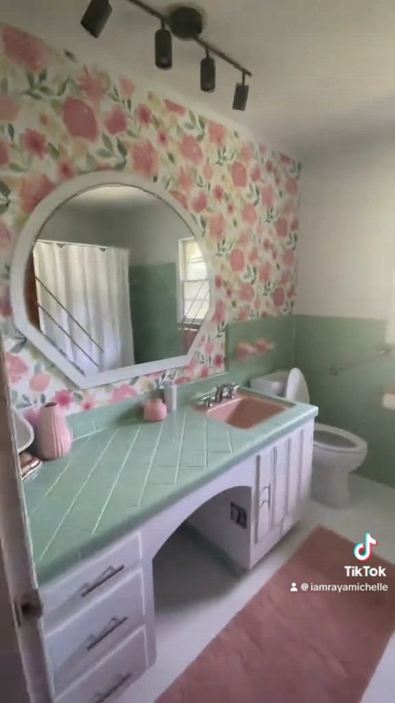 when we bought this house and I was so nervous about this bathroom. It will eventually need a full remodel but for now a refresh will do

#LTKhome