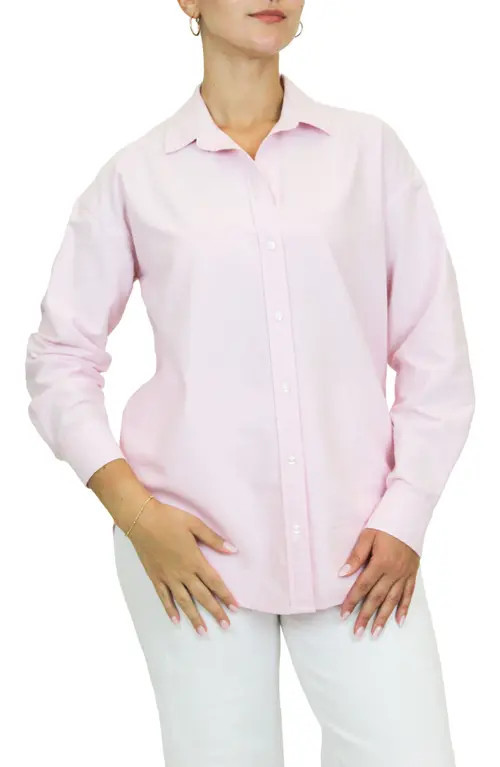 beachlunchlounge Sydney Oversized Button-Up Shirt in Classical Pink at Nordstrom, Size X-Large | Nordstrom