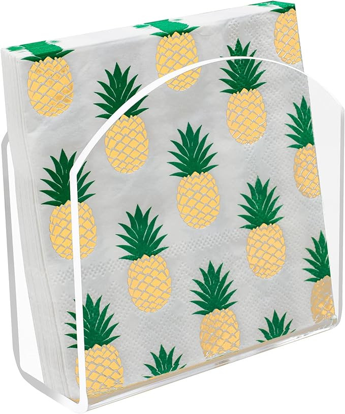 Napkin Holder Crystal Clear Acrylic Napkin Holders for Tables, Clear Paper Napkin Holder Stand Ta... | Amazon (US)