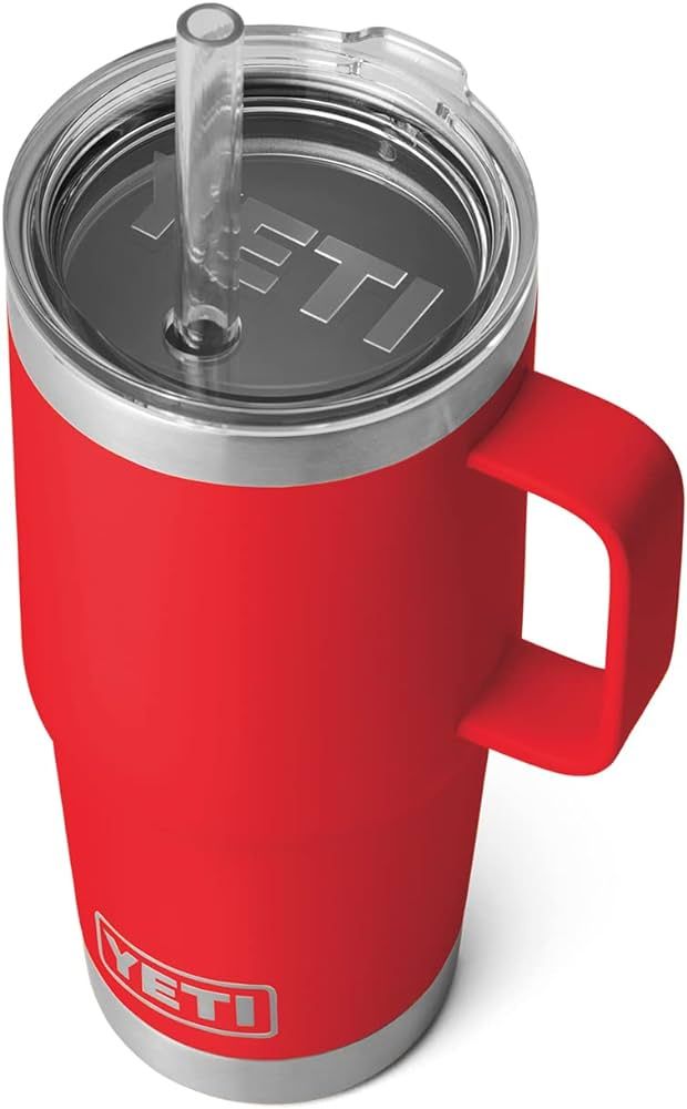 YETI Rambler 25 oz Straw Mug, Vacuum Insulated, Stainless Steel, Rescue Red | Amazon (US)