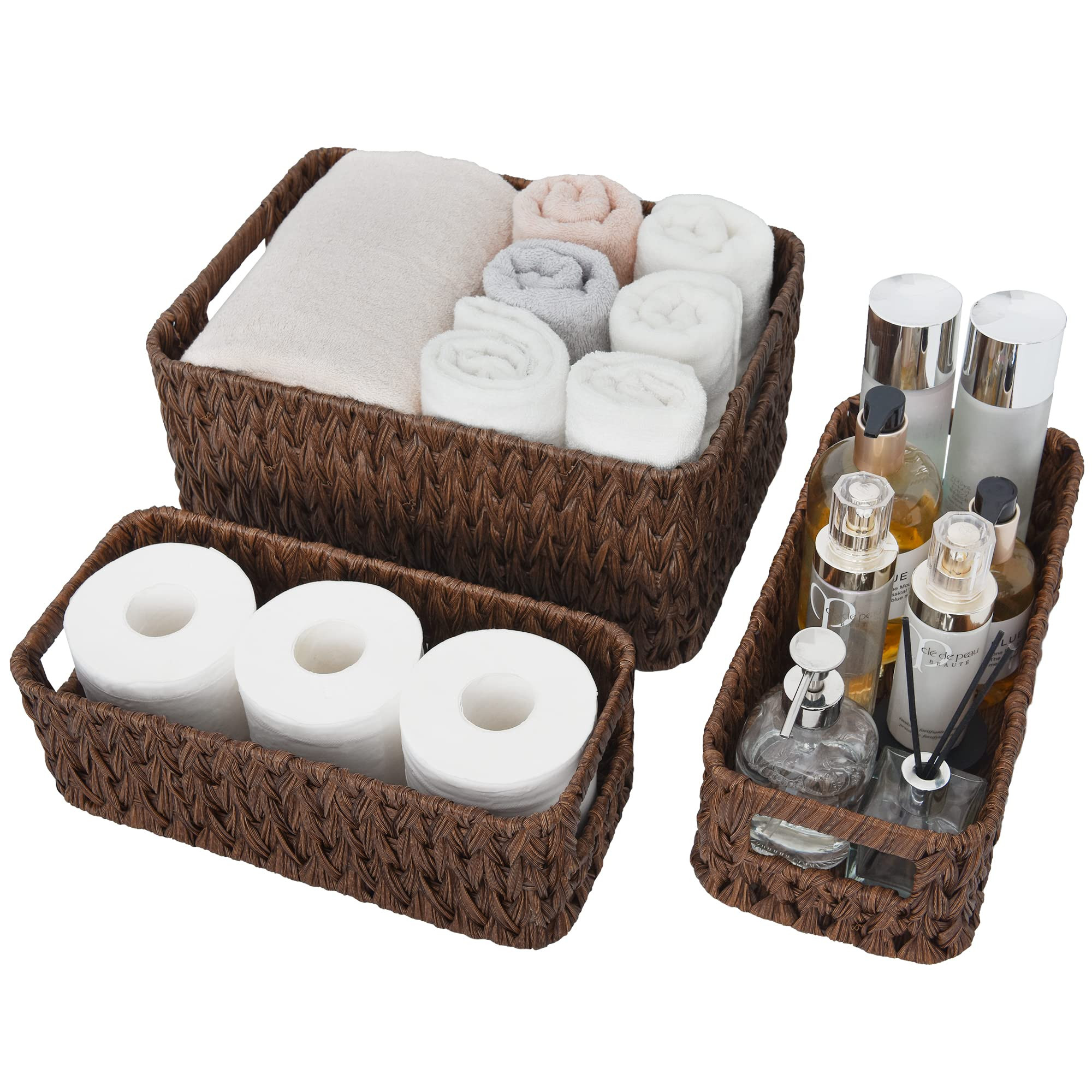 GRANNY SAYS Storage Baskets for Shelves, Waterproof Basket Set for Organizing, Toilet Wicker Bask... | Amazon (US)
