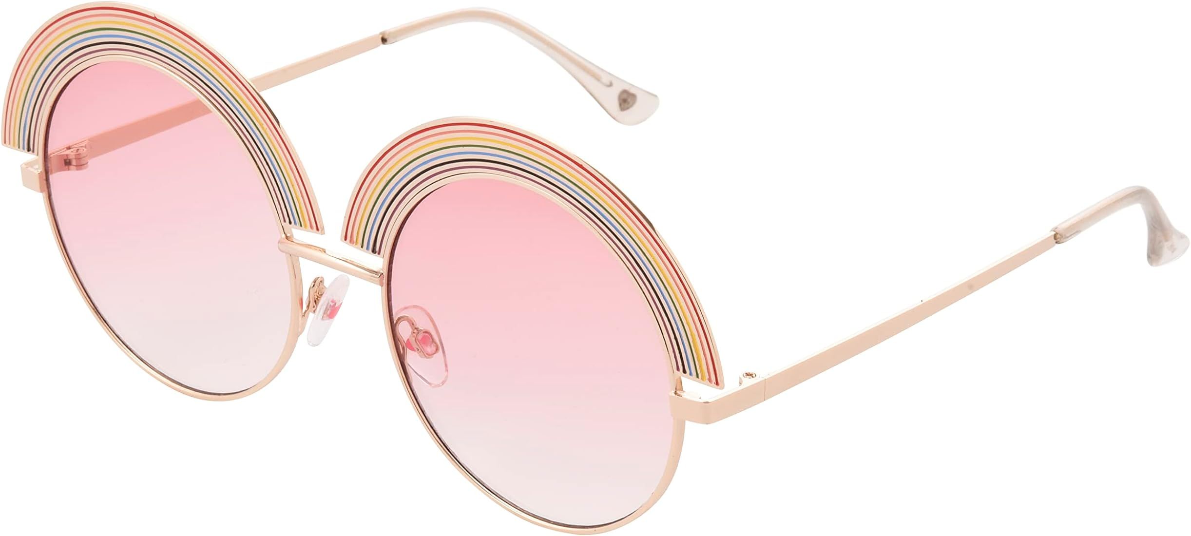 Betsey Johnson Women's Over The Rainbow Novelty Sunglasses, Gold, 144 mm | Amazon (US)