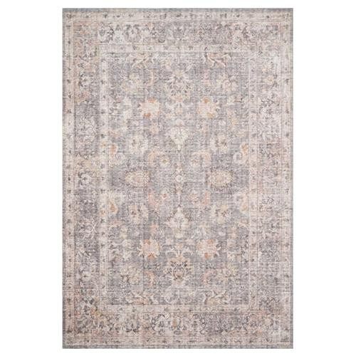 Loloi Skye Global Bazaar Light Grey Floral Patterned Rug - 5'x7'6" | Kathy Kuo Home