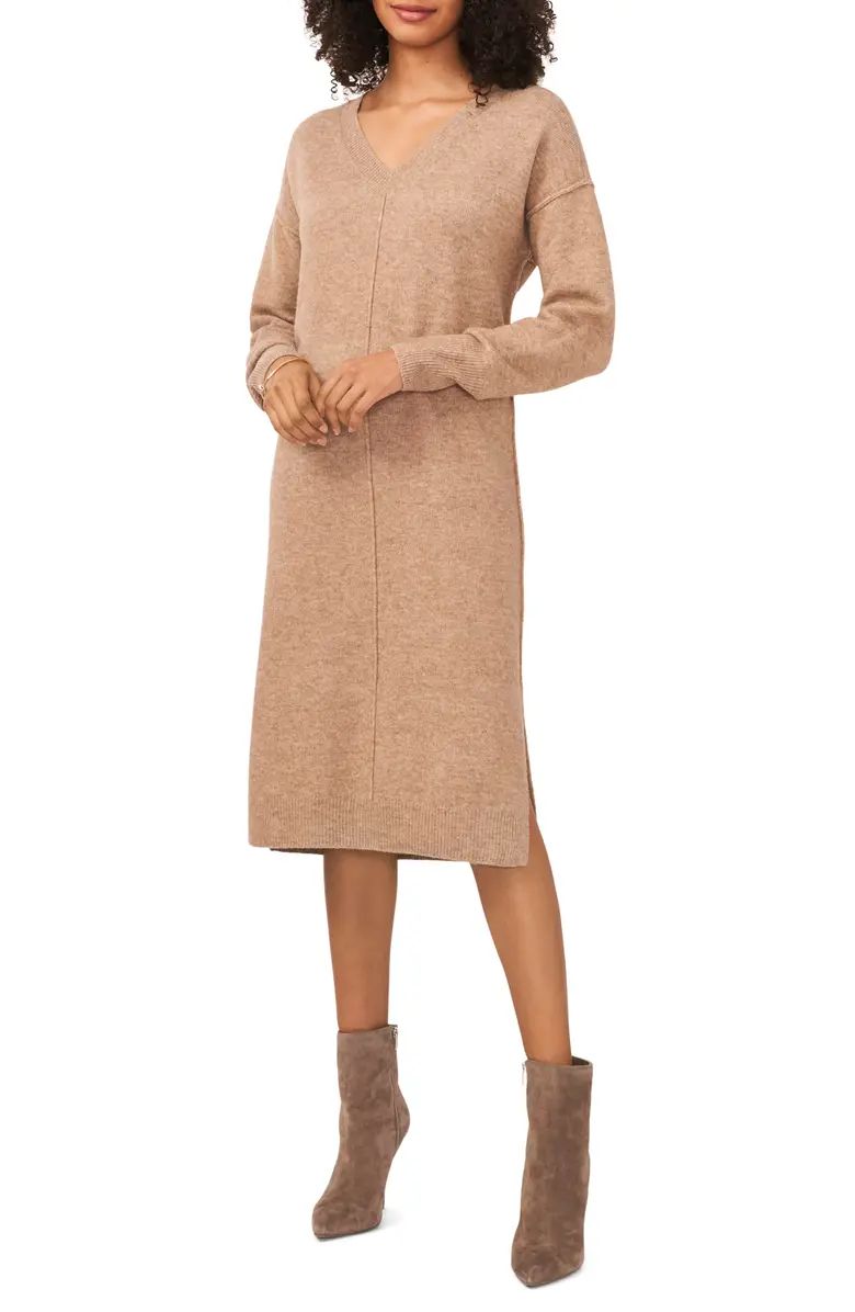Exposed Seam Long Sleeve Sweater Dress | Nordstrom