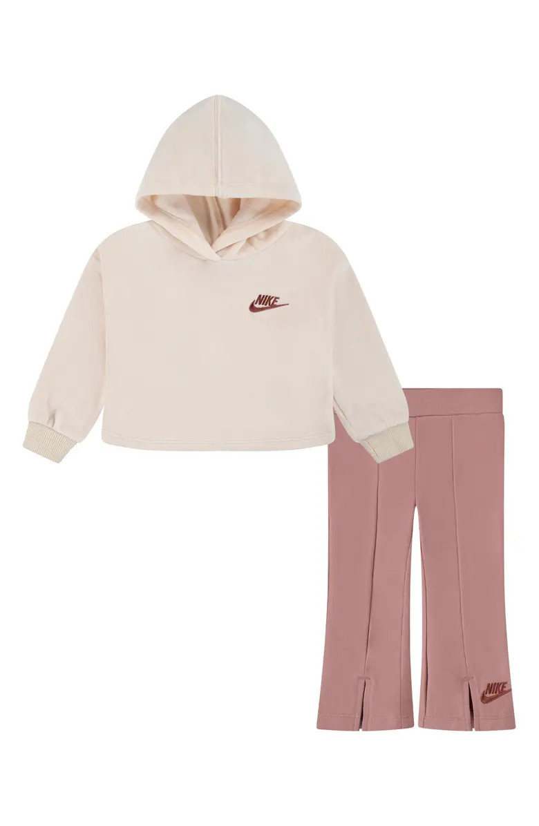 Nike Home Swoosh Home Velour Hoodie & Flare Leggings Set | Nordstrom | Nordstrom