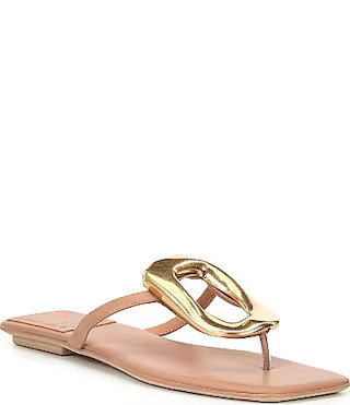Jeffrey Campbell Linques Leather Ornament Flats Sandals - 5.5 | Dillard's