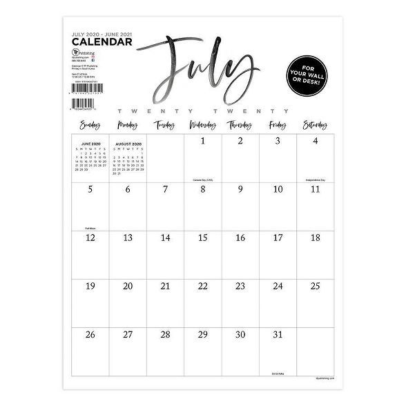 2020-21 Academic Desktop Calendar Handwritten Script Mini 12" x 9" Art Poster - TF Publishing | Target