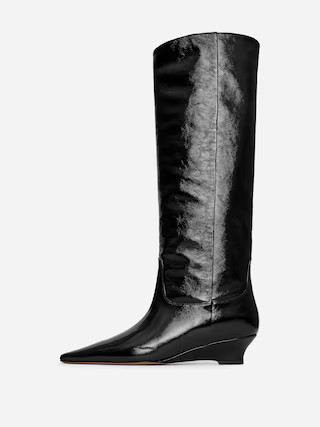 Glossy Leather Boots | Arket UK