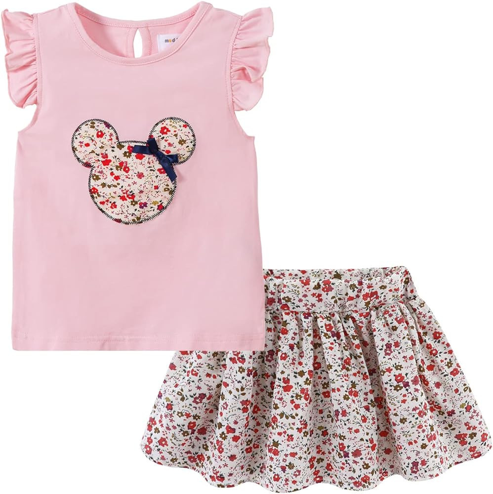 Mud Kingdom Girls Outfits Cute Cartoon Polka Dots Summer Holiday Clothes Sets | Amazon (US)