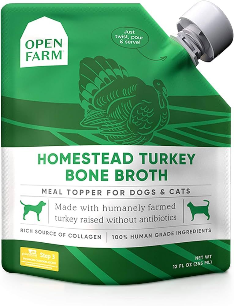 Open Farm Bone Broth, Food Topper for Both Dogs and Cats with Responsibly Sourced Meat and Superf... | Amazon (US)