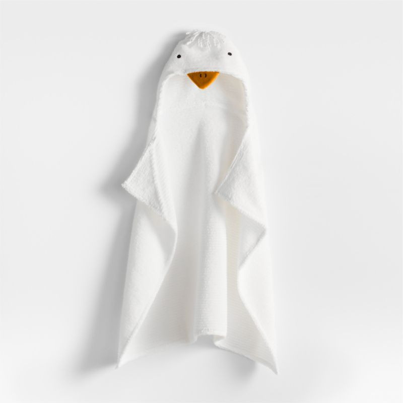 Duck Pampas Ivory 100% Organic Cotton Hooded Baby Towel + Reviews | Crate & Kids | Crate & Barrel