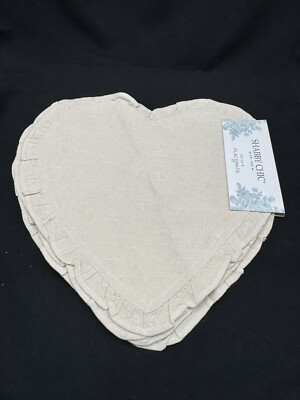 SHABBY CHIC VALENTINE'S HEART PLACEMATS (4) CREAM RUFFLE NIP  | eBay | eBay US