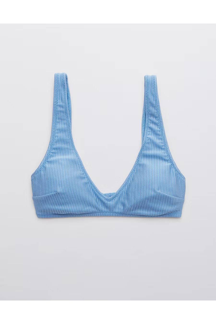 Aerie Ribbed Shine Scoop Plunge Bikini Top | American Eagle Outfitters (US & CA)