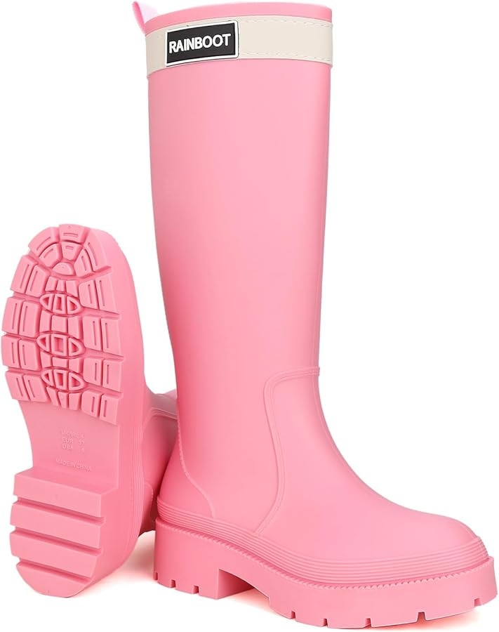 Rain Boots for Women, Waterproof Rubber Garden Boots Durable Slip Resistant Muck Boots,Tall Water... | Amazon (US)