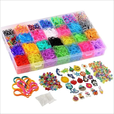 11,750+ Rainbow Rubber Bands Refill Set Includes: 10,750 Premium Loom Bands 42 Unique Colors, 600 Cl | Walmart (US)