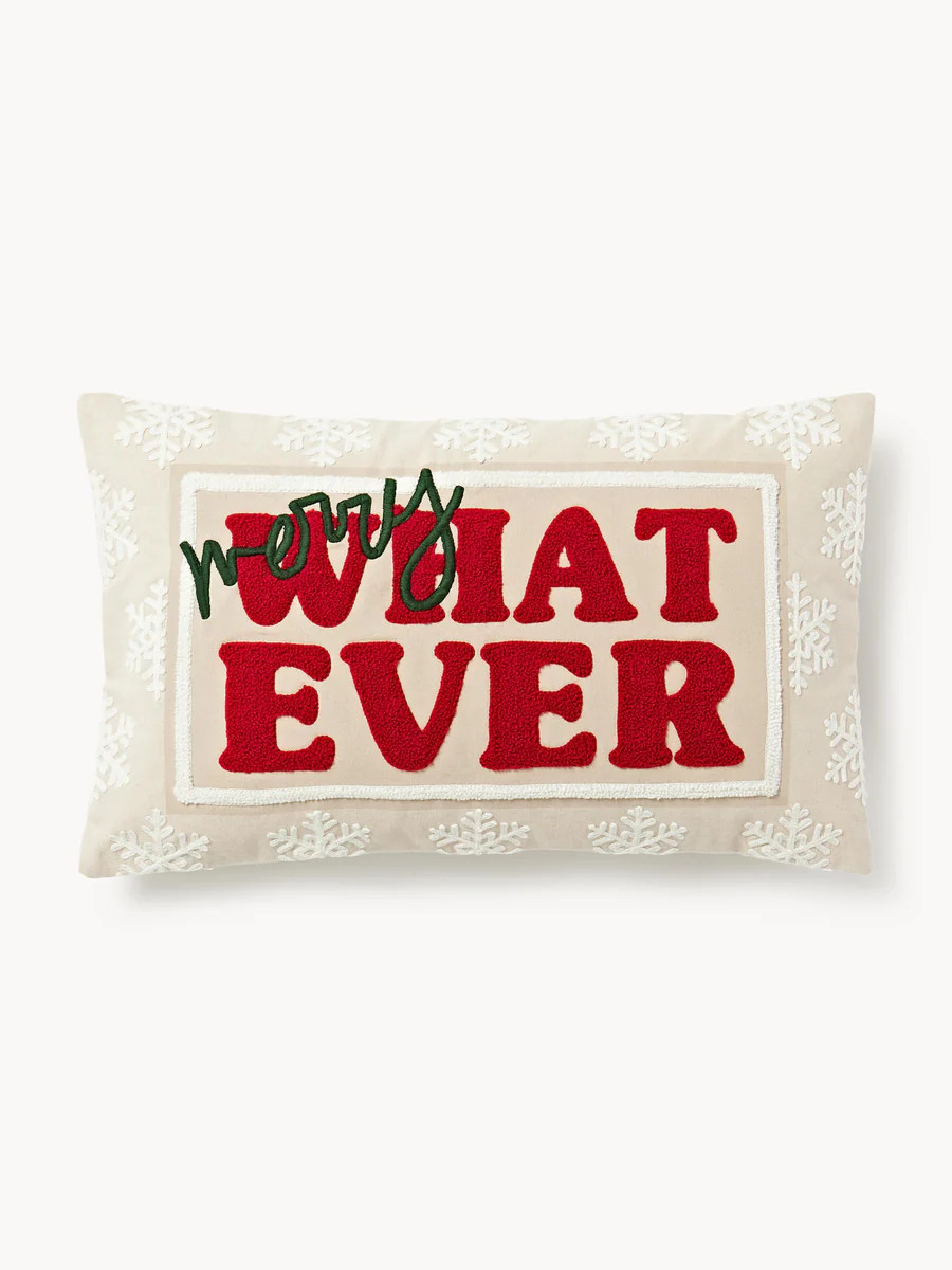 Copricuscino con scritta ricamata Whatever | Westwing EU