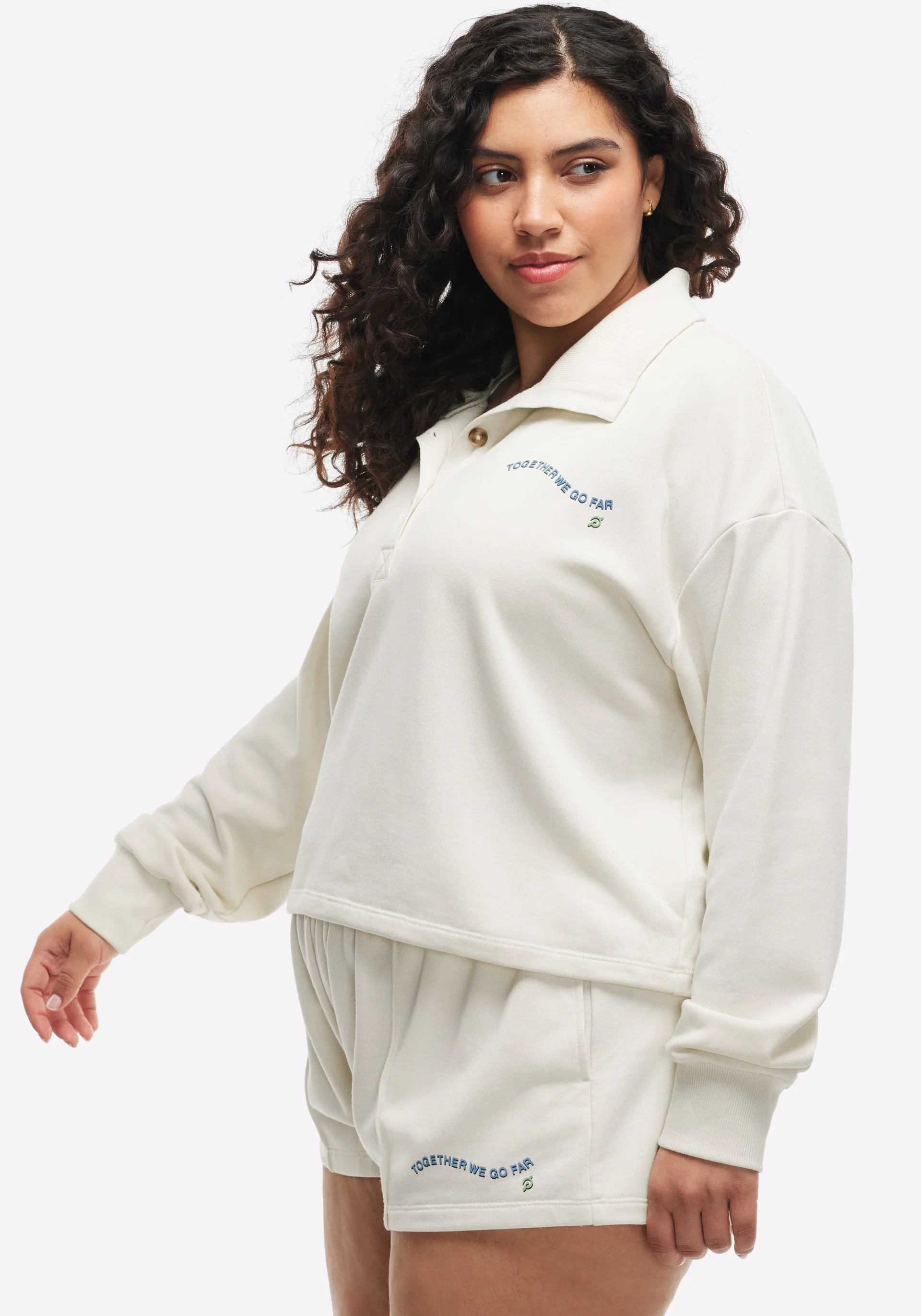 French Terry Button Mock Neck | Peloton Apparel