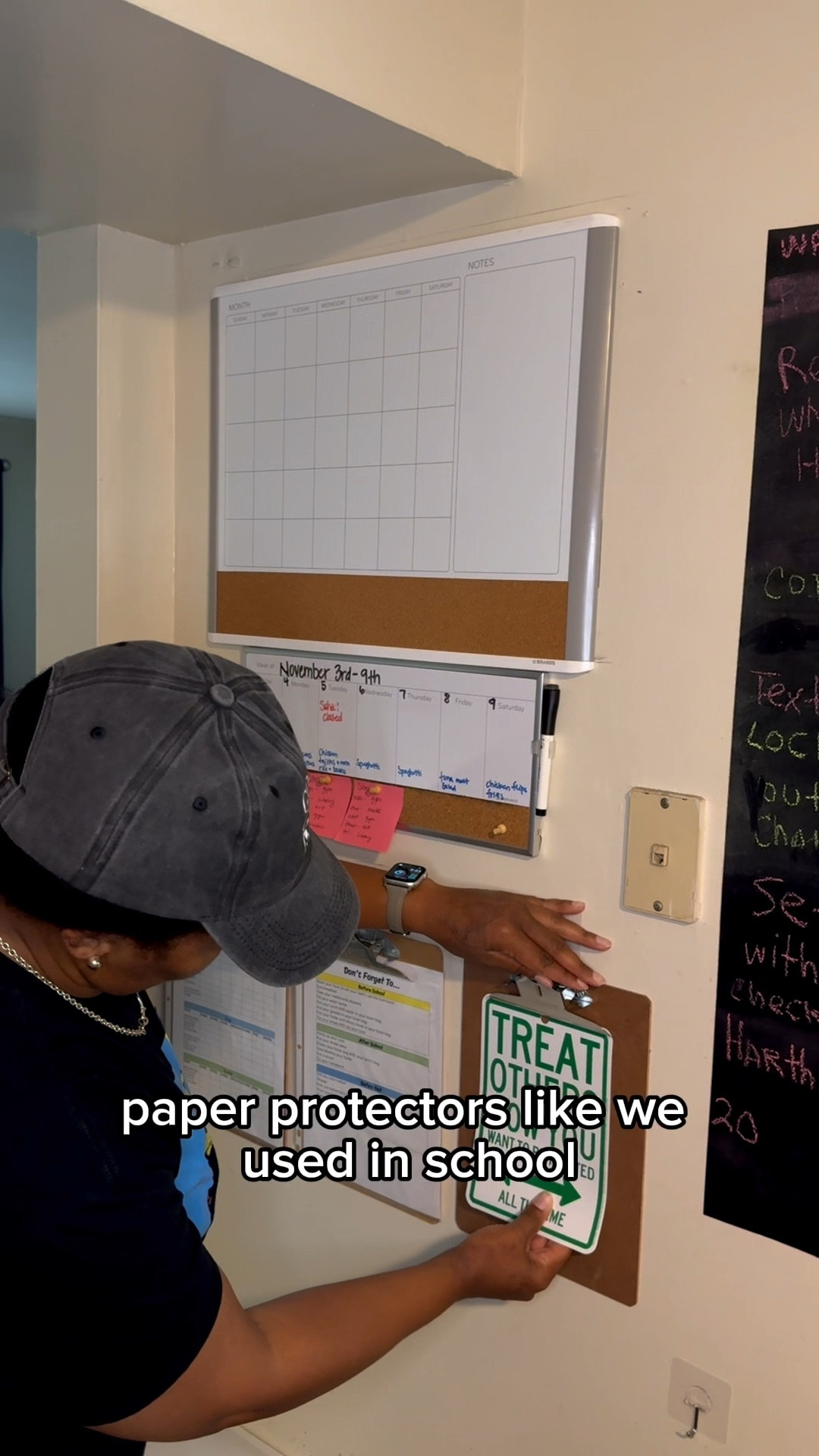 I gotta keep my family organized, but the big electronic calendar didn’t make it in the budget. So I got creative! A monthly dry erase calendar to see an overview and a weekly dry erase calendar to see what’s coming up next. The clip boards at the bottom hold the kids routines and allergy info  

#LTKOver40 #LTKFamily #LTKHome