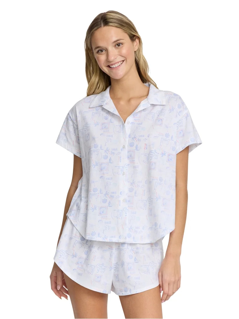 Mills by Millie Bobby Brown Women's Short Sleeve Pajama Top, Sizes XS-XXXL | Walmart (US)