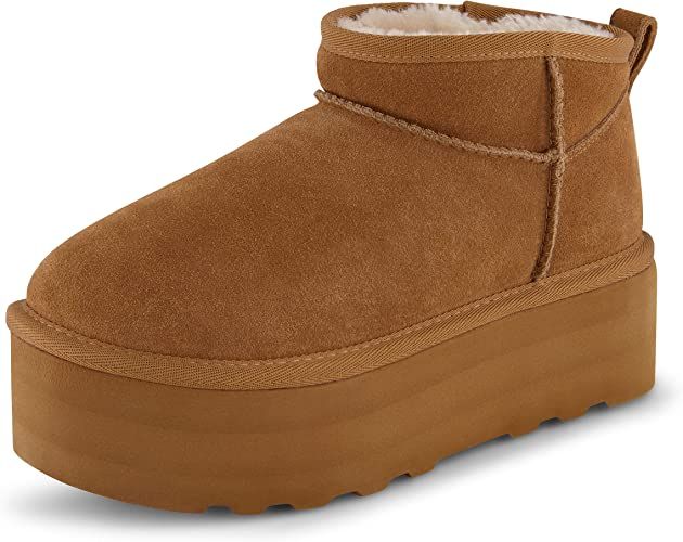 CUSHIONAIRE Women's Hippy Genuine Suede pull on platform boot +Memory Foam | Amazon (US)