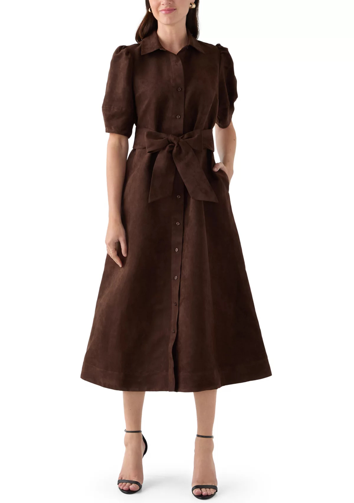 Women's Suede Midi Shirt Dress | Belk