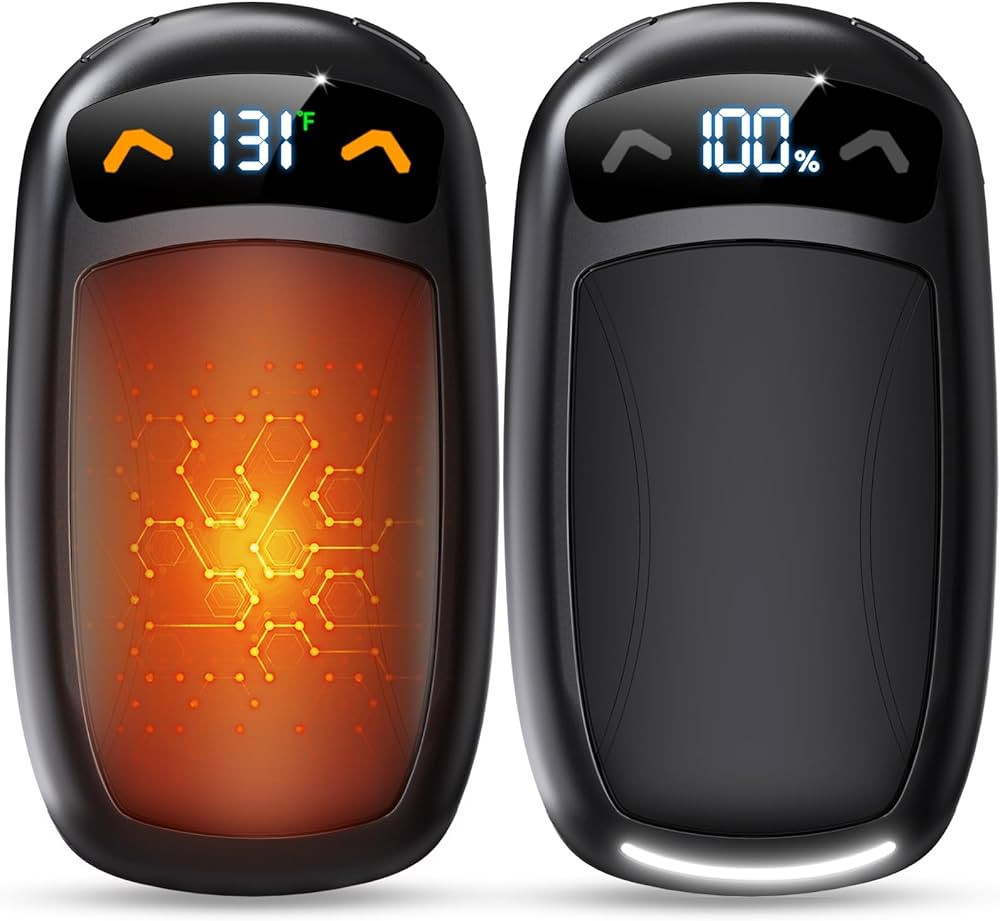 Rechargeable Hand Warmer 2Pack, AI Chips Electric Hand Warmers with LED Display, 3 Temps Portable... | Amazon (US)