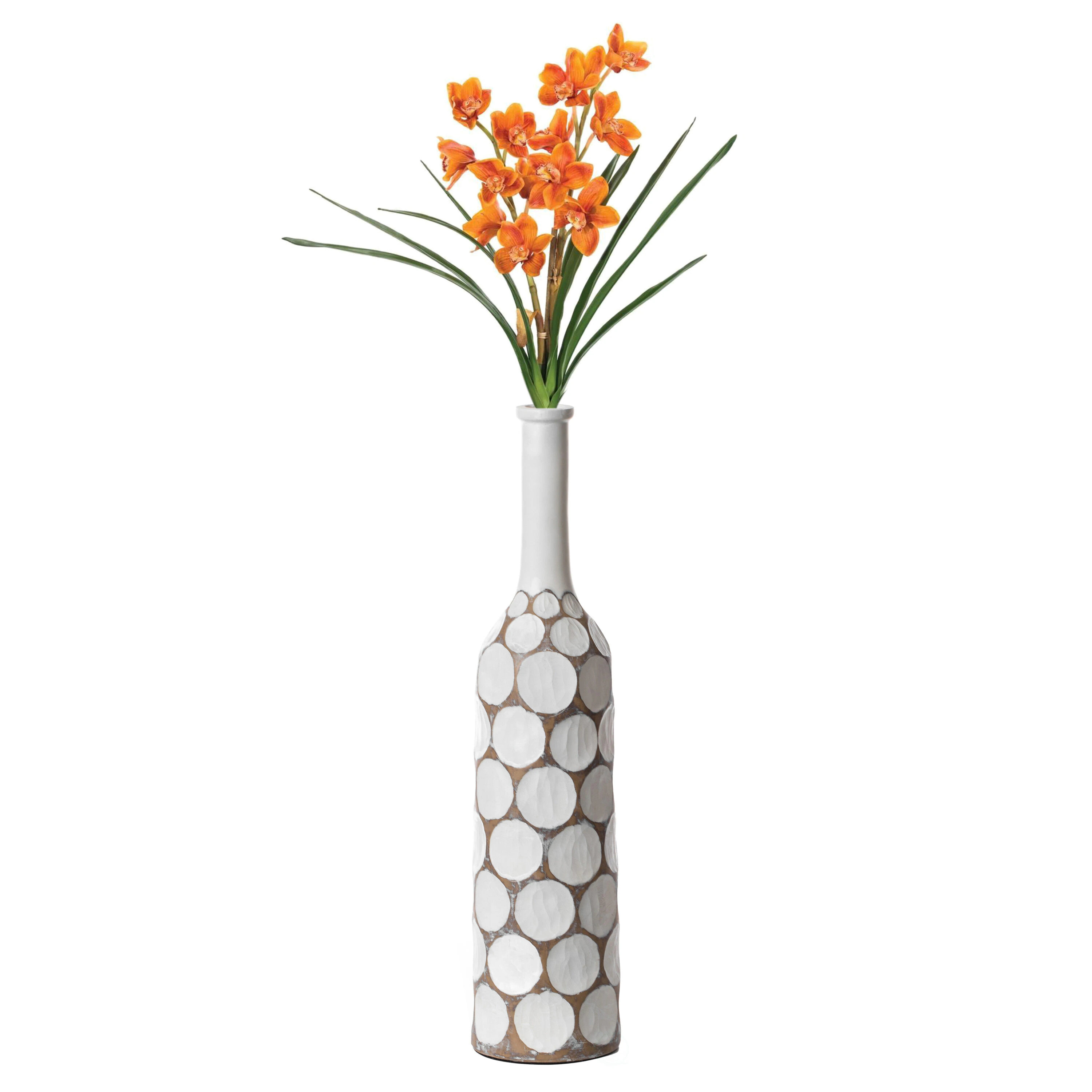 Uniquewise White Polyresin Modern Vase one_size | QI004180.S | Lowe's
