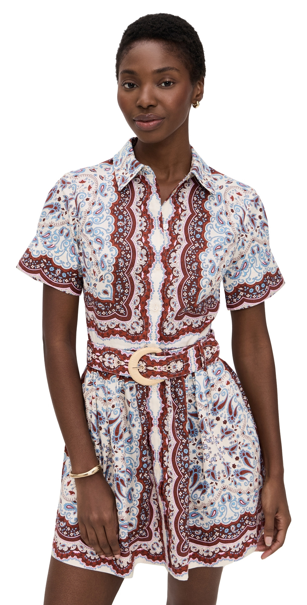 Cara Cara Malena Mini Dress Paisley Scarf Ivory 0 | Shopbop