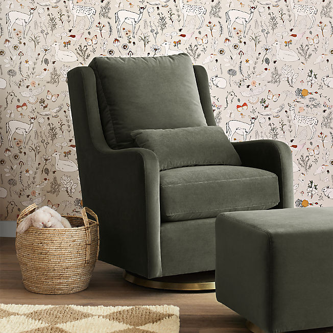 Cream Swivel Nursery Glider Chair + Reviews | Crate & Kids | Crate & Barrel