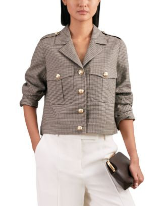 REISS Cropped Checkered Wool Jacket  | Bloomingdale's Women | Bloomingdale's (US)