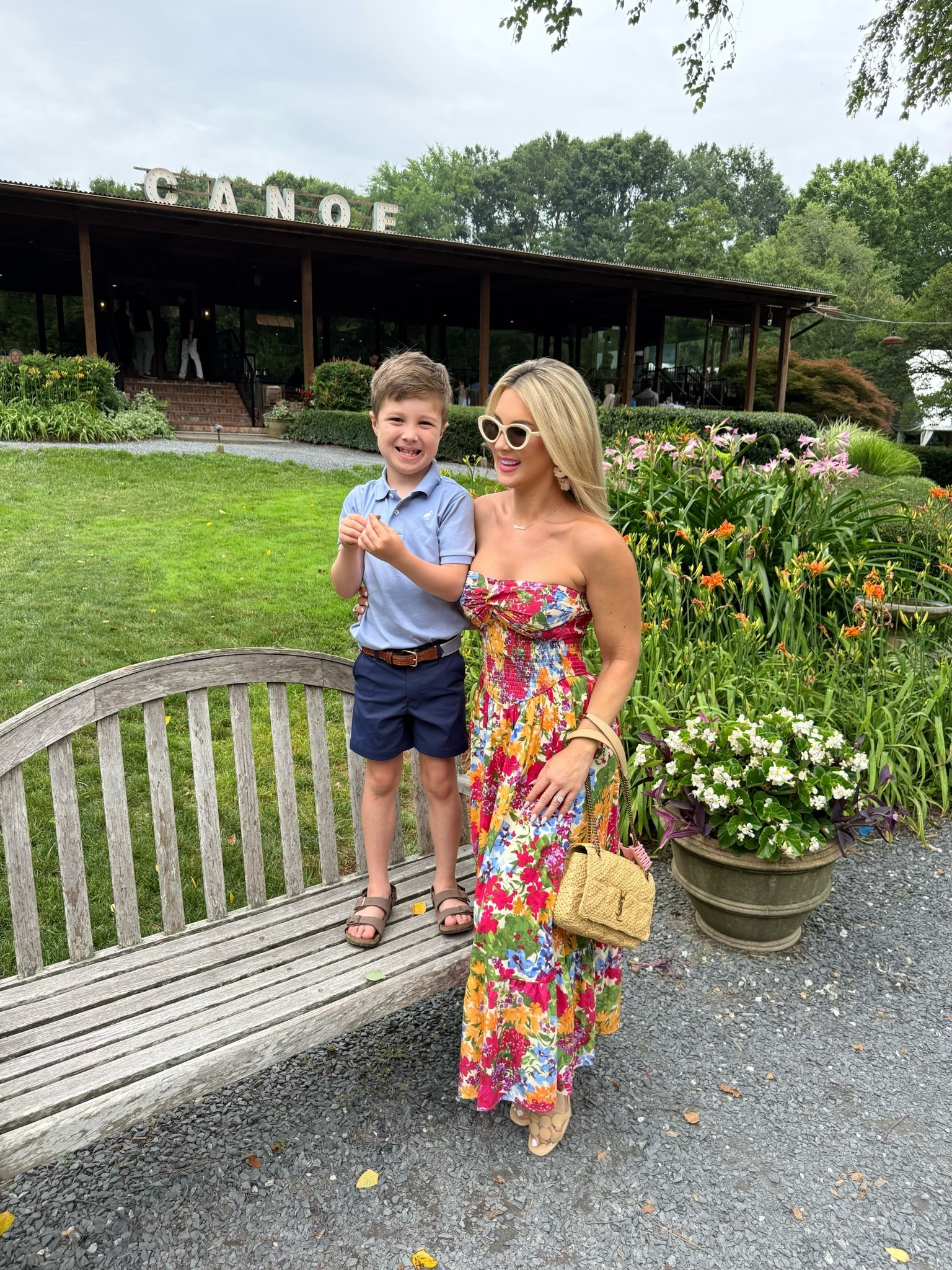 Sunday brunch with my favs at Canoe in Atlanta GA. Wearing size small in maxi dress. Size 6.5 in Bunny heels. Reynolds is wearing size 8 in TBBC polo, size 7 in shorts & size 13.5 in Birkenstock sandals.  

#FloralMaxiDress #SummerMaxiDress #ComfyMaxiDress #VICICollection #BrunchMaxiDress #VacationMaxiDress #VacationStyle #ResortStyle #LittleBoyStyle #BoyStyle #OutfitsForBoys #TheBeaufortBonnetCompany