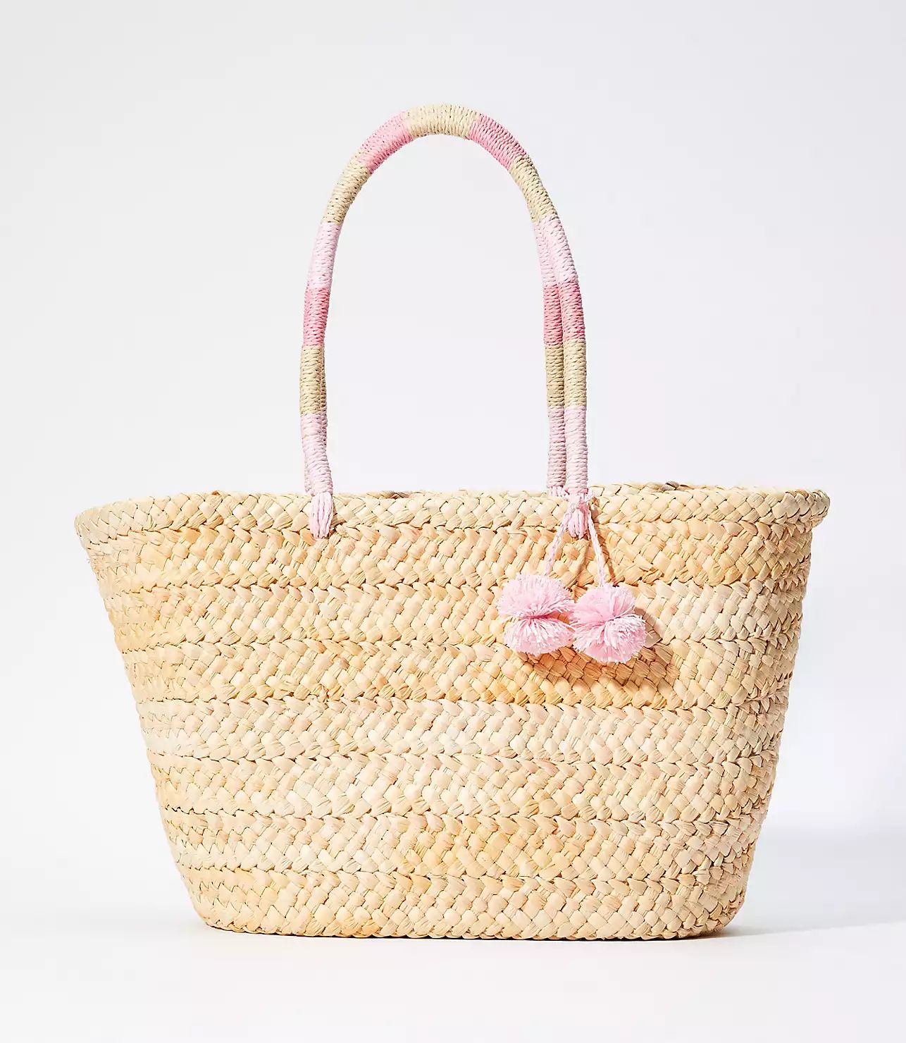 Pom Pom Straw Tote | LOFT