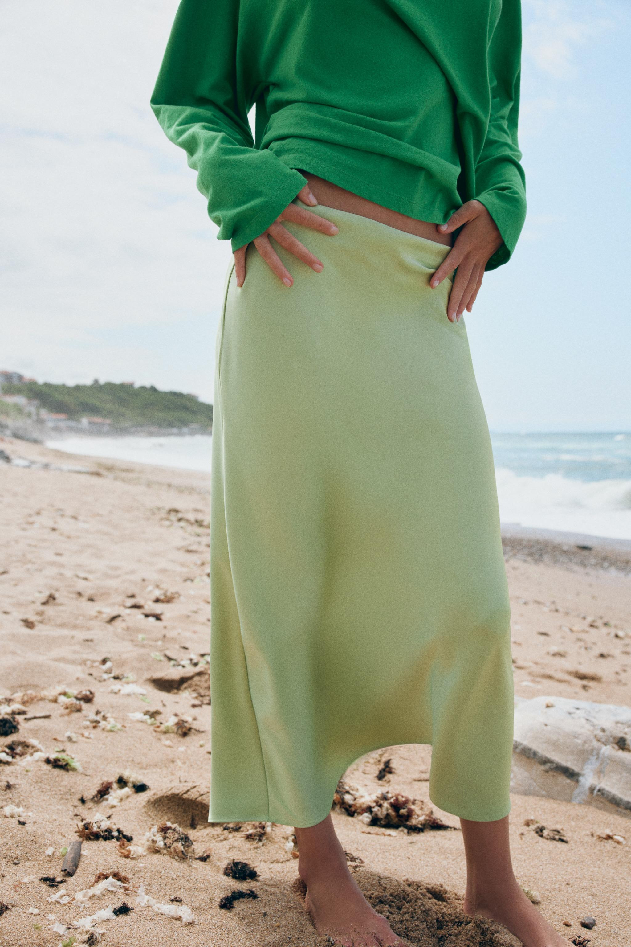 SATIN MIDI SKIRT | Zara UK