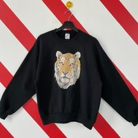 Vintage 90S Tiger Sweatshirt Graphic Crewneck Wildlife Sweater Pullover Floral Flower Animal Print L | Etsy (US)