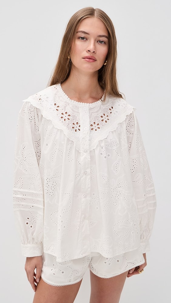Eyelet Long Sleeve Blouse | Shopbop