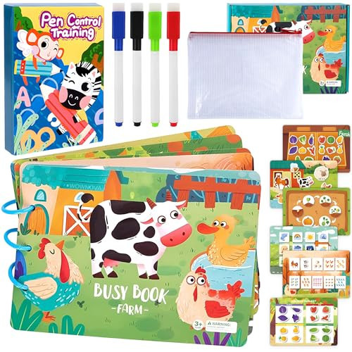 Busy Book Comes with Pen Control Training ,Toddler Busy Book with autoadhesive , Busy Book , Preschool Busy Book , My Preschool Busy Book , Busy Book for Toddlers 3-5 , Busy Book for Toddlers 2-4 | Amazon (US)