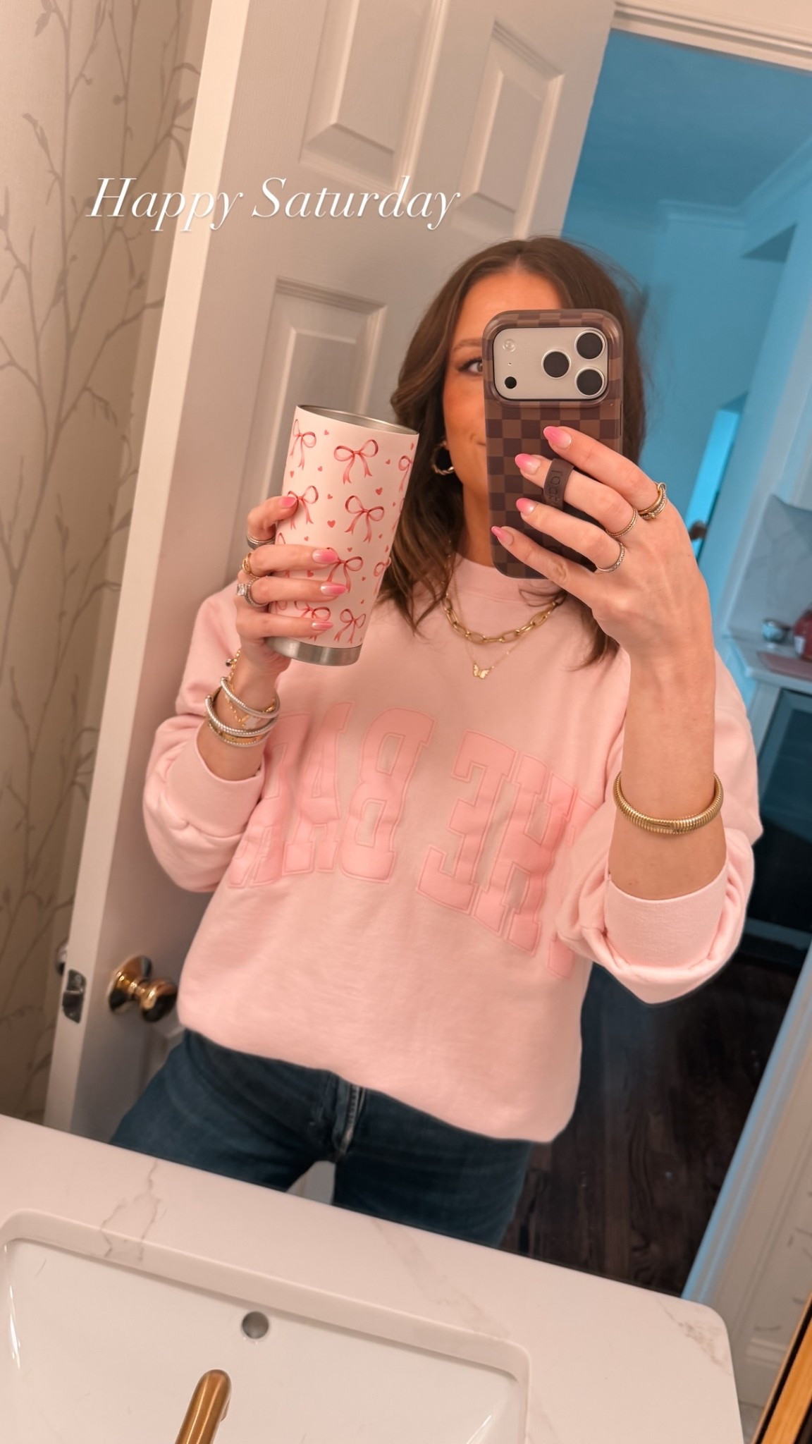 Happy Saturday feeling pink today.

#LTKootd #LTKOver40
