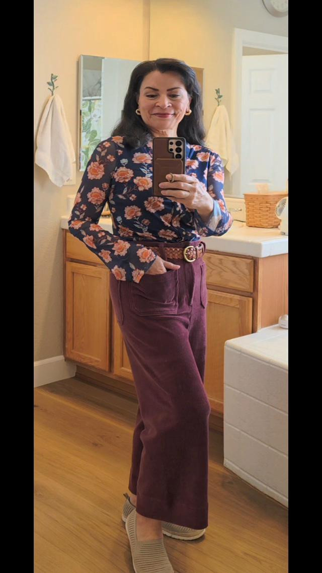 Outfit of the day 😍🧡🌺 Great day at church and lunch with my love! The pant style is still available in other colors but only in larger sizes in the burgundy color. Top available in tons of variations! 😎

#LTKootd #LTKMothersDay #LTKOver40