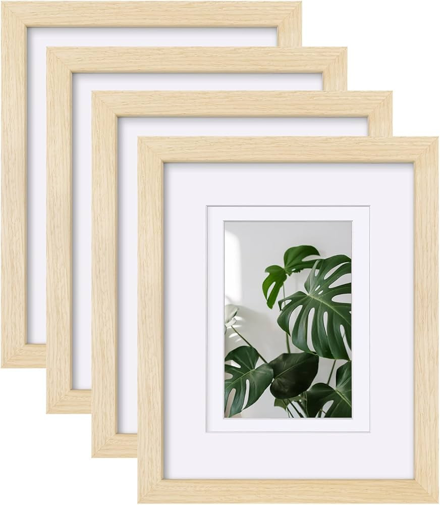 Egofine 8x10 Picture Frames Made of Solid Wood with Plexiglass, Display Pictures 4x6/5x7 with Mat... | Amazon (US)