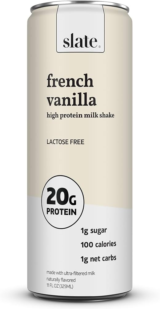 Slate Milk - High Protein Milk Shake - French Vanilla, 11 Fl Oz | Amazon (US)