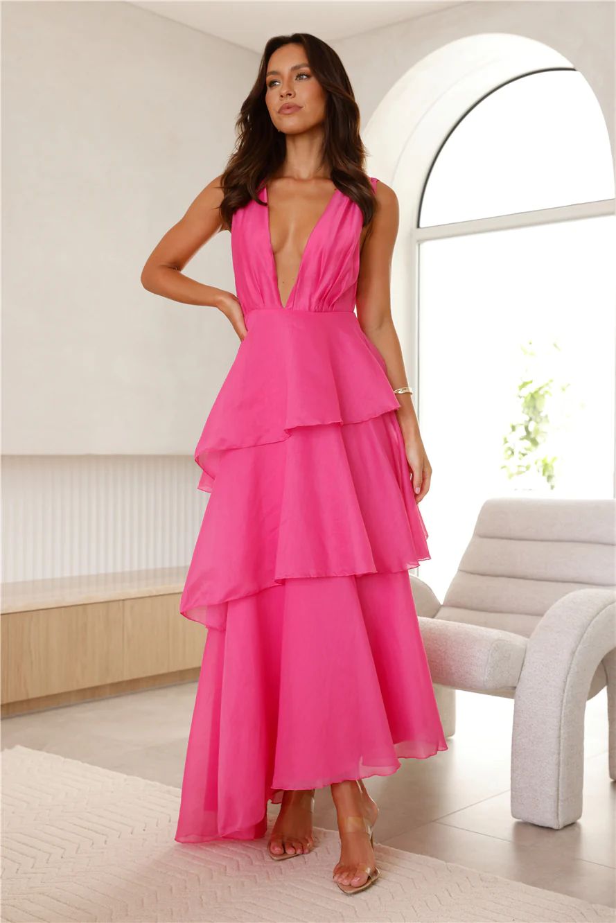 Fashion Zone Maxi Dress Hot Pink | Hello Molly