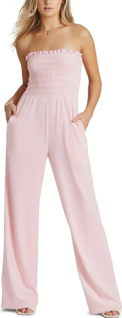 Juicy Couture Smocked Strapless Velour Jumpsuit | Nordstrom | Nordstrom