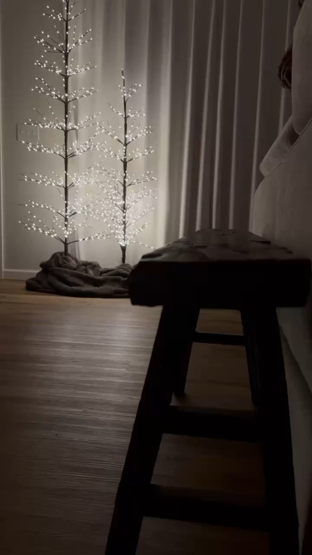 Pottery barn twinkling twig trees. They are pretty for all winter and give that magical glow without screaming Christmas only! 

#LTKSeasonal #LTKHoliday #LTKHome