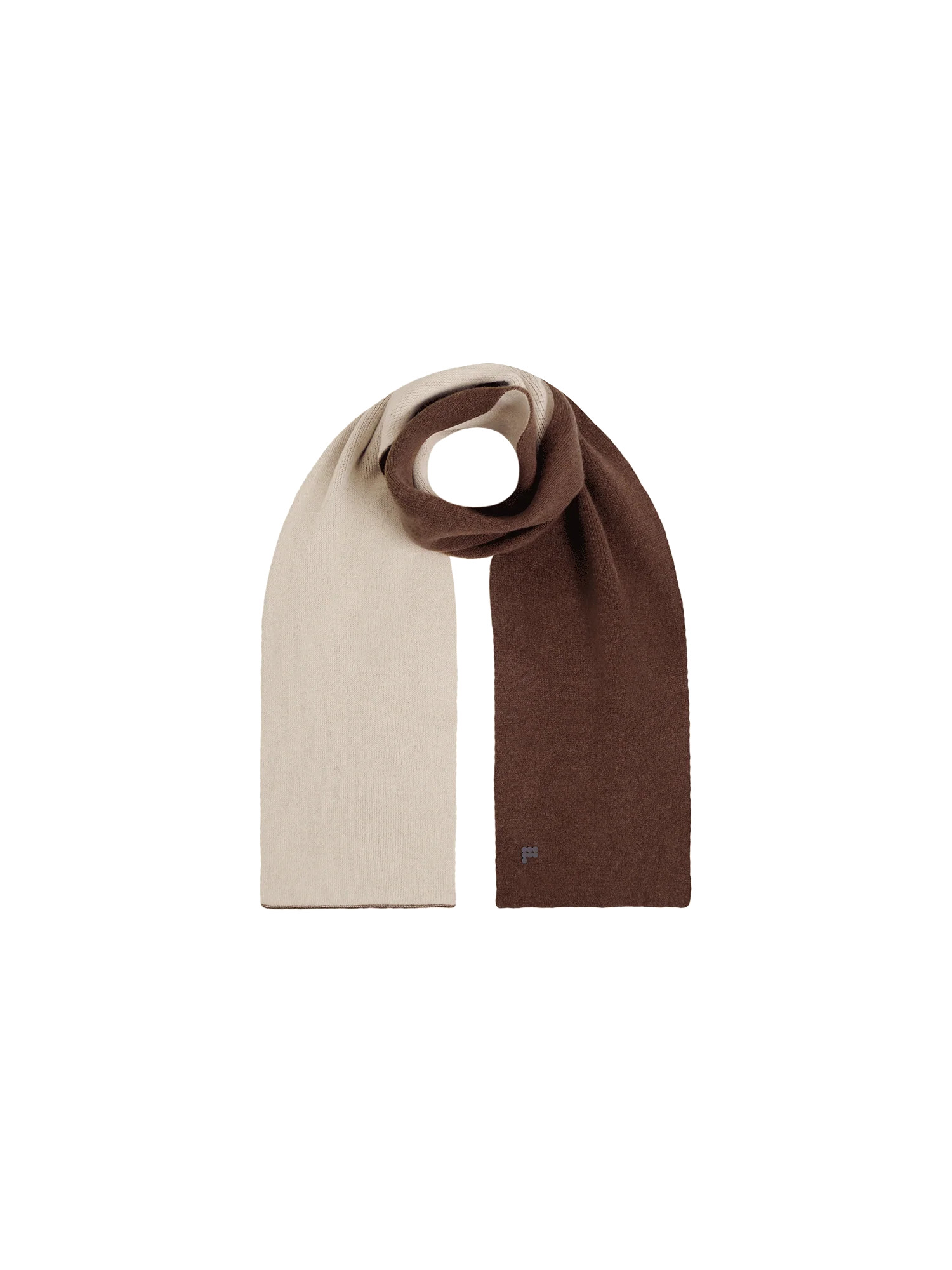 Recycled Cashmere Bi-color Scarf - Chestnut Brown - Pangaia | The Pangaia (EU, UK, AUS)