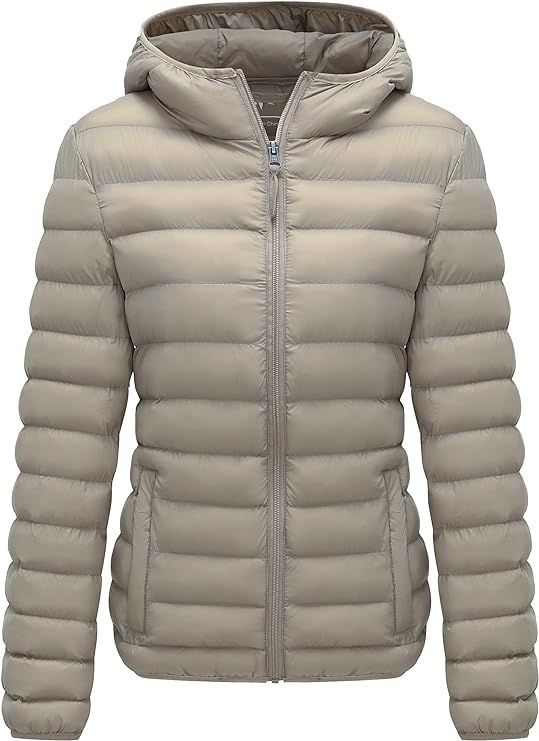 GGleaf Women's Hooded Packable Ultra Light Coat Warm Short Puffer Jacket | Amazon (US)