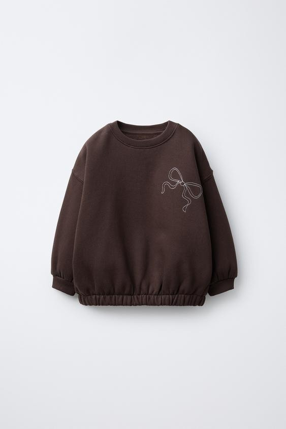 CONTRAST EMBROIDERED SWEATSHIRT | Zara US