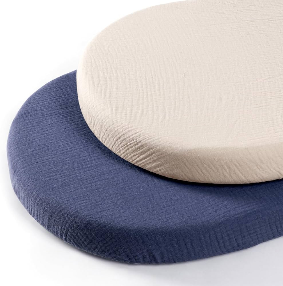 lulumoon Baby Muslin Bassinet Sheets: Cotton Bassinet Sheets Neutral for Boys and Girls - Bassine... | Amazon (US)