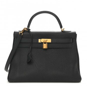 Togo Kelly Retourne 32 Black | FASHIONPHILE (US)