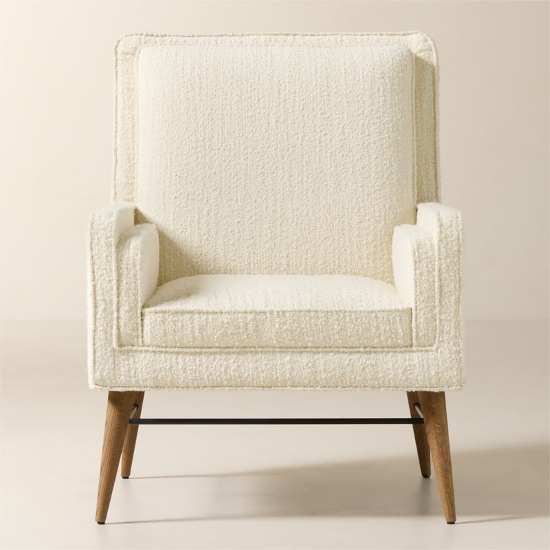 Irwin White Boucle Accent Chair Model 5012 by Paul McCobb | CB2 | CB2